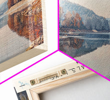 Carregar imagem no visualizador da galeria, Bull Shoals Lake Arkansas Framed Canvas Print, Lake House Art, Panoramic Wall Art, Travel Poster, Rustic Lake Painting, Home Decor