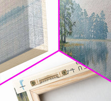 Carregar imagem no visualizador da galeria, Calcasieu Lake Framed Canvas Print, Lake House Art, Panoramic Wall Art, Travel Poster, Minimalist Lake Painting, Home Decor