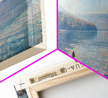 Carregar imagem no visualizador da galeria, Canandaigua Lake New York Framed Canvas Print, Lake House Art, Panoramic Wall Art, Travel Poster, Modern Lake Painting, Nature Art