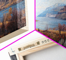 Carregar imagem no visualizador da galeria, Canyon Ferry Lake Framed Canvas Print, Panoramic Lake House Decor, Wall Art, Travel Poster, Modern Lake Painting, Home Decor