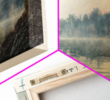 Carregar imagem no visualizador da galeria, Carlyle Lake Illinois Framed Canvas Print, Lake House Decor, Panoramic Wall Art, Travel Poster, Rustic Lake Painting, Nature Art