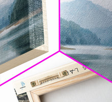 Cargar imagen en el visor de la galería, Carters Lake Georgia Framed Canvas Print, Panoramic Lake House Decor, Wall Art, Travel Poster, Rustic Lake Painting, Nature Art