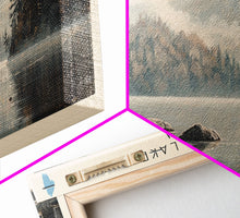 Cargar imagen en el visor de la galería, Cedar Lake Framed Canvas Print, Panoramic Lake House Decor, Wide Wall Art, Travel Poster, Rustic Lake Painting, Nature Art