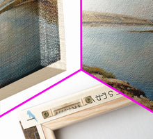 Cargar imagen en el visor de la galería, Cheney Reservoir Kansas Framed Canvas Print, Panoramic Lake House Decor, Wide Wall Art, Travel Poster, Rustic Lake Painting, Home Decor