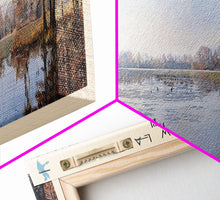 Load image into Gallery viewer, Choctaw Lake Mississippi Framed Canvas Print, Lake House Art, Panoramic Wide Wall Art, Travel Poster, Rustic Lake Painting, Home Decor