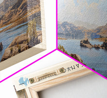 Load image into Gallery viewer, Choke Canyon Reservoir Framed Canvas Print, Panoramic Lake House Decor, Wide Wall Art, Travel Poster, Modern Lake Painting, Nature Art