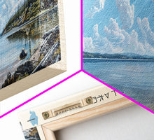 Load image into Gallery viewer, Cold Lake Framed Canvas Print, Lake House Art, Panoramic Wide Art, Travel Poster, Modern Lake Painting, Home Decor