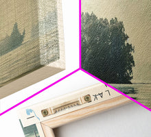 Load image into Gallery viewer, Cross Lake Louisiana Framed Canvas Print, Panoramic Lake House Decor, Wall Art, Travel Poster, Rustic Lake Painting, Nature Art