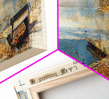 Load image into Gallery viewer, Cross Lake Louisiana Framed Canvas Print, Panoramic Lake House Decor, Wall Art, Travel Poster, Rustic Lake Painting, Nature Art