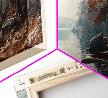 Load image into Gallery viewer, Deal Lake New Jersey Framed Canvas Print, Lake House Art, Panoramic Wall Art, Travel Poster, Rustic Lake Painting, Home Decor