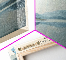 Load image into Gallery viewer, Dore Lake Framed Canvas Print, Lake House Decor, Panoramic Wall Art, Travel Poster, Rustic Lake Painting, Home Decor