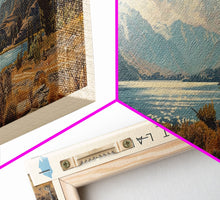 Load image into Gallery viewer, Dubawnt Lake Panoramic Framed Canvas Print, Lake House Decor, Wall Art, Travel Poster, Modern Lake Painting, Nature Art