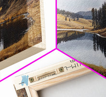 Load image into Gallery viewer, Enemy Swim Lake South Dakota Framed Canvas Print, Lake House Decor, Panoramic Wall Art, Travel Poster, Rustic Lake Painting, Home Decor