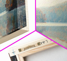 Cargar imagen en el visor de la galería, Findley Lake Ohio Framed Canvas Print, Lake House Art, Panoramic Travel Poster, Wall Art, Vibrant Lake Painting, Home Decor