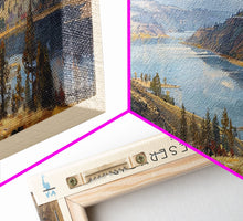 Carregar imagem no visualizador da galeria, Glendo Reservoir Wyoming Framed Canvas Print, Panoramic Lake House Decor, Wall Art, Travel Poster, Beautiful Lake Painting, Nature Art