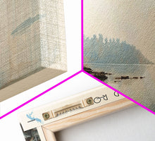 Load image into Gallery viewer, Lake Red Rock Iowa Framed Canvas Print, Lake House Decor, Panoramic Wall Art, Travel Poster, Beautiful Landscape Painting, Modern Art