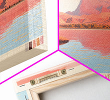 Load image into Gallery viewer, Bartlett Lake Arizona Framed Canvas Print, Panoramic Wall Art, Midcentury Modern, Pop Art, Travel Poster, Scenic Bedroom Art