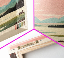 Load image into Gallery viewer, Big Glen Lake Michigan Framed Canvas Print, Panoramic Wall Art, Midcentury Modern, Pop Art, Travel Poster, Scenic Living Room Decor, Bedroom Art