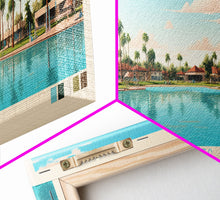 Load image into Gallery viewer, Dead Lakes Florida Framed Canvas Print, Midcentury Modern Panoramic Wall Art, Bedroom Decor, Pop Art, Travel Poster Art, Scenic Nature Painting