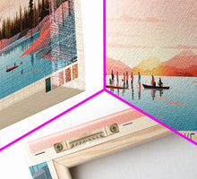 Load image into Gallery viewer, Ennadai Lake Nunavut Framed Canvas Print, Panoramic Wall Art, Midcentury Modern, Pop Art, Bedroom Decor, Travel Poster, Lake View