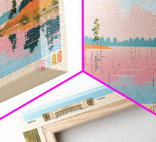 Carregar imagem no visualizador da galeria, Fellows Lake Missouri Framed Canvas Print, Panoramic Wall Art, Midcentury Modern, Pop Art, Bedroom Decor, Travel Poster, Artistic Decor, Nature Painting