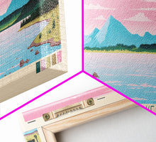 Carregar imagem no visualizador da galeria, Fenton Lake New Mexico Framed Canvas Print, Panoramic Art, Midcentury Modern, Pop Art, Living Room Decor, Travel Poster, Lake View, Wall Art