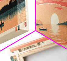 Carregar imagem no visualizador da galeria, Findley Lake Ohio Framed Canvas Print, Panoramic Wall Art, Midcentury Modern, Pop Art, Bedroom Decor, Travel Poster, Nature Art, Artistic Decor