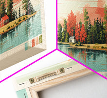 Load image into Gallery viewer, Lower Red Lake, Minnesota Panoramic Wall Art Framed Canvas Print, Midcentury Modern, Pop Art, Home Decor, Travel Poster, Living Room Art