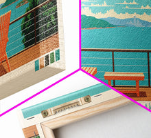 Carregar imagem no visualizador da galeria, Table Rock Lake, Missouri Framed Canvas Print, Lake House Art, Midcentury Modern Decor, Pop Art, Travel Poster, Living Room Wall Art