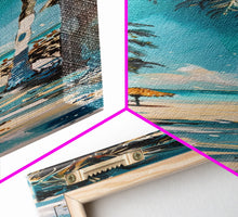 Load image into Gallery viewer, Beach Landscape Painted Canvas Art, Coastal Wall Art Print, Gallery Wall Art for Beach House, Oversized Vertical Wall Art for Living Room