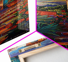 Cargar imagen en el visor de la galería, Contemporary Tuscan Style Oil Painting, Sunset Painting Framed and Printed on Canvas, Spanish Art, Living Room Wall Art Print, Mountain Art