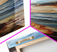 Load image into Gallery viewer, Coastal Watercolor Inspired Canvas Art Printed and Framed, Ocean Wave Beach Wall Art Print, Vertical Wall Art, Framed Bedroom Wall Art