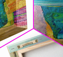 Load image into Gallery viewer, Colorful Laundry on Beach Landscape Art Print, Vertical Oversized Living Room Canvas Print Framed, Framed Wall Art for Laundry Room