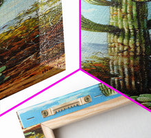 Load image into Gallery viewer, Framed Printed Acrylic Canvas Painting of Saguaro Cactus, Colorful Desert Art Print, Modern Western Wall Art Print, Office Wall Decor