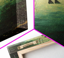 Carregar imagem no visualizador da galeria, Abstract Canvas Painting of Underwater Diver, Modern Framed Wall Art, Dark Wall Art for Living Room, Tall and Narrow Wall Art Print