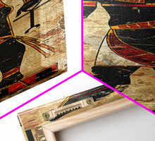 Load image into Gallery viewer, Egyptian Art Depiction of Osiris - Framed Canvas Print, Midcentury Modern Wall Art, Skinny Art, Tall Art, Living Room Decor