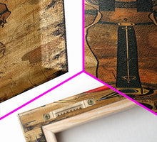 Load image into Gallery viewer, Egyptian Art Depiction of Goddess Isis - Framed Canvas Print, Midcentury Modern Wall Art, Skinny Art, Tall Art, Living Room Decor