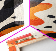 Carregar imagem no visualizador da galeria, Abstract Boho Leopard Print Pattern - Framed Canvas Print, Midcentury Modern Skinny Art, Tall Wall Art for Living Room or Bedroom Decor