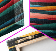 Carregar imagem no visualizador da galeria, Abstract Sunset Over Hills Midcentury Modern Art - Framed Canvas Print, Boho Art, Skinny Art, Living Room Art, Bedroom Decor, Minimalist Landscape