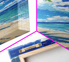 Load image into Gallery viewer, Crystal Clear Waters And Palm Trees On A Sandy Beach Skinny Art Framed Canvas Print For Bedroom Or Guest Room Decor