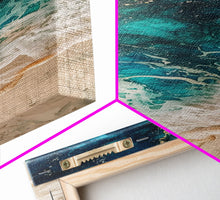 Carregar imagem no visualizador da galeria, Abstract Ocean Waves Art - Framed Canvas Print, Farmhouse Art, Boho Art, Skinny Art, Tall Art, Living Room Decor, Coastal Wall Art for Home Decor