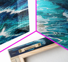 Carregar imagem no visualizador da galeria, Aerial Ocean View Art - Framed Canvas Print, Farmhouse Art, Boho Art, Skinny Art, Tall Art, Living Room Decor, Beach Wall Art for Home Decor