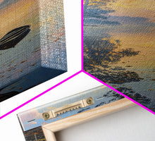 Carregar imagem no visualizador da galeria, Calm River Reflection with a Lone Boat, Skinny and Tall Art, Serene Landscape Framed Canvas Print, Tranquil Wall Art