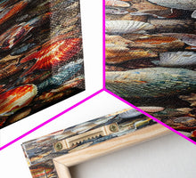 Carregar imagem no visualizador da galeria, Framed Canvas Print Skinny Art of a Variety of Colorful Seashells Arranged in a Textured Pattern, Perfect Tall Art for Beach Themed Rooms