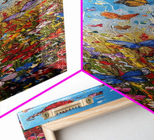 Carregar imagem no visualizador da galeria, Butterflies In The Spring Framed Canvas Print, Wood Framed Art, Living Room Decor, Girl's Room Gift Idea, Nursery Decor, Minimalist Whimsical Decor