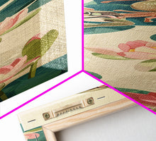 Load image into Gallery viewer, Frogs On Lily Pads Canvas In Japanese Ukiyo-e Style, Traditional Woodblock Print, Framed Canvas Print, Tall Skinny Japanese Wall Art, Ready To Hang