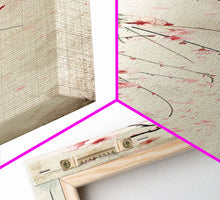 Load image into Gallery viewer, Cherry Blossoms, Full Bloom, Japanese Art, Skinny Art, Tall Art, Framed Canvas Print, Ukiyo-e Style