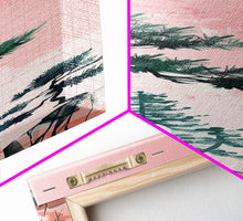 Carregar imagem no visualizador da galeria, Ethereal Reeds In Windy Meadow Blush Tones Skinny Art Tall Art Framed Canvas Print Japanese Style Art Ukiyo-e Art Wood Block Print Nature