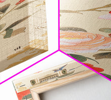 Load image into Gallery viewer, Bird On Branch With Red Peonies And Green Leaves Tall Art Skinny Art Framed Canvas Print Japanese Style Art Ukiyo-e Wood Block Print