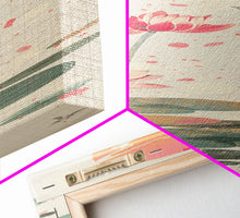 Carregar imagem no visualizador da galeria, Autumn Maple Leaves Falling Tall Skinny Japanese Wall Art - Framed Canvas Print in Ukiyo-e Style